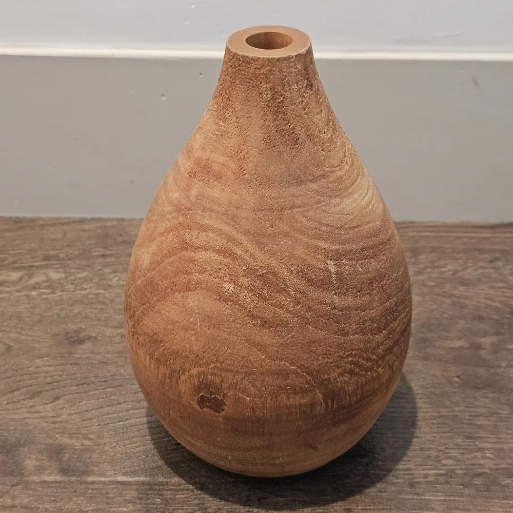 Crate And Barrel Mango Wood Vase